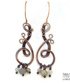 Boucles d'oreille Nollick - perles en labradorite
