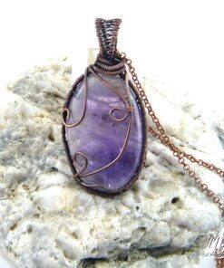 Pendentif Kiana - agate violette wire wrapped – Image 4