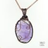 Collier Pendentif En Agate Violette - Pierre Goutte 25mm - Fait Main