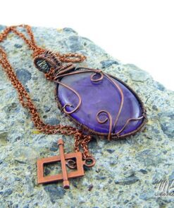 Pendentif Kiana - agate violette wire wrapped – Image 2