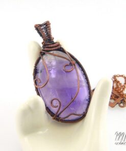 Pendentif Kiana - agate violette wire wrapped