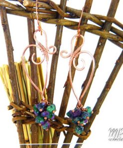 Boucles d'oreille Etney - cuivre naturel avec rubis zoïste – Image 4