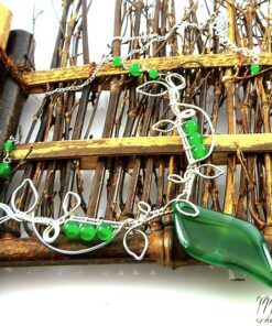 Collier Lammas - wire wrapping avec jade et agate – Image 2