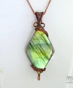 Pendentif Laudine - labradorite tissé avec fil de cuivre – Image 6