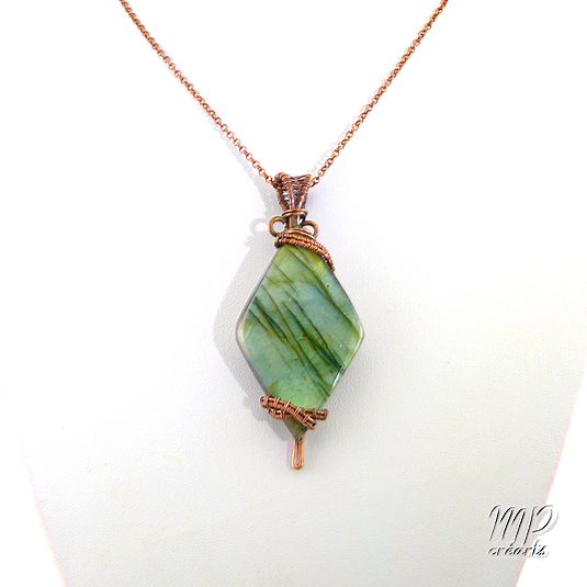 Pendentif Laudine - labradorite tissé avec fil de cuivre – Image 2