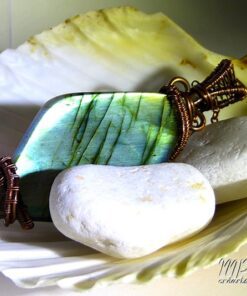 Pendentif Laudine - labradorite tissé avec fil de cuivre – Image 4