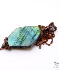 Pendentif Laudine - labradorite tissé avec fil de cuivre – Image 5