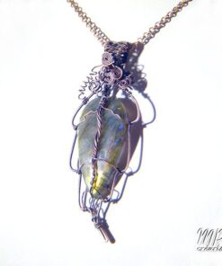 Pendentif Yoen - labradorite wire wrapped avec cuivre – Image 3