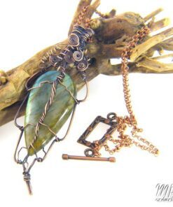Pendentif Yoen - labradorite wire wrapped avec cuivre – Image 5