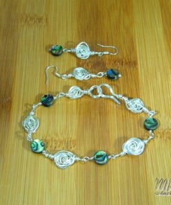 Parure Paua - wire wrapped roses avec perles en abalone – Image 3