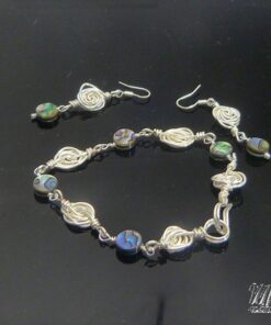 Parure Paua - wire wrapped roses avec perles en abalone – Image 4