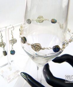 Parure Paua - wire wrapped roses avec perles en abalone – Image 5