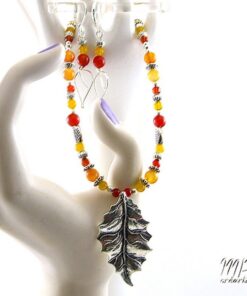 Parure Carmel - collier avec boucles d'oreille - perles en agate – Image 4