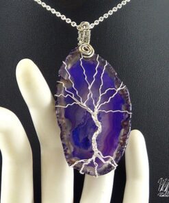 Pendentif arbre de vie Ashika + Pendentif clé argenté avec améthystes – Image 5
