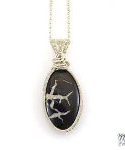 pendentif septaria wire wrapped
