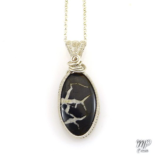 pendentif septaria wire wrapped