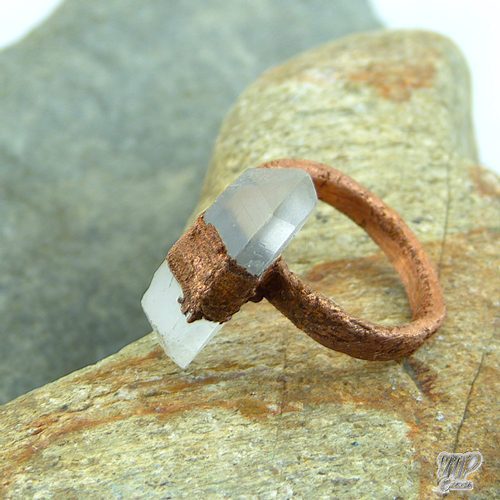 Bague Peadar - cristal de roche et cuivre – Image 5