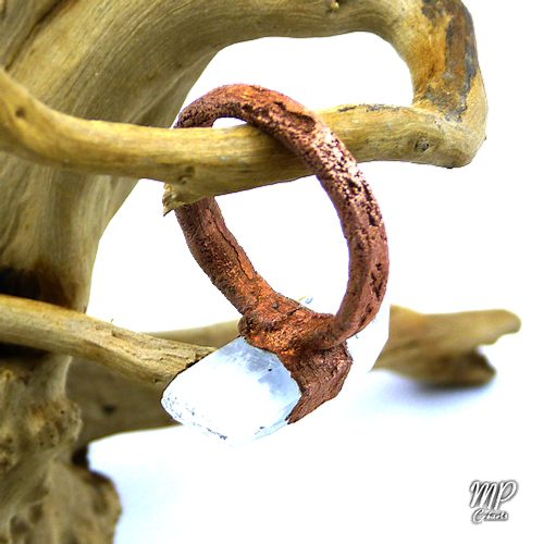 Bague Peadar - cristal de roche et cuivre – Image 4