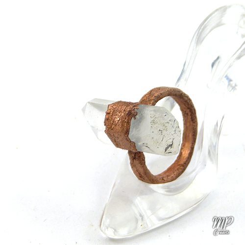 Bague Peadar - cristal de roche et cuivre – Image 3