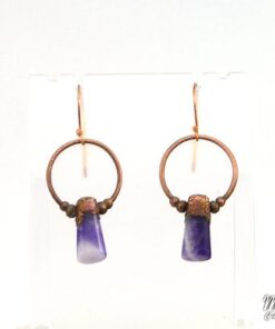 Boucles d'oreille Gala - améthyste plaqué cuivre – Image 7