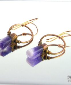 Boucles d'oreille Gala - améthyste plaqué cuivre – Image 6