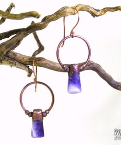 Boucles d'oreille Gala - améthyste plaqué cuivre – Image 5