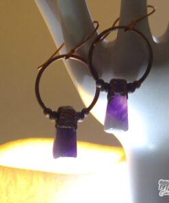 Boucles d'oreille Gala - améthyste plaqué cuivre – Image 2