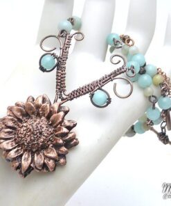 collier fabulae fleur cuivre