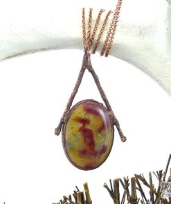 Pendentif Gebren - crazy lace agate sur branche de noisetier – Image 5