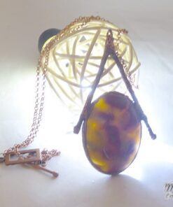 Pendentif Gebren - crazy lace agate sur branche de noisetier – Image 3