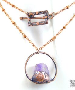 Pendentif Kaylah - améthyste plaqué cuivre – Image 4