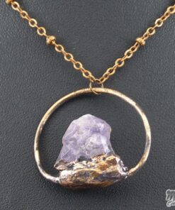 Pendentif Kaylah - améthyste plaqué cuivre – Image 3