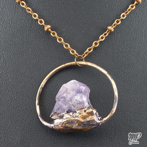 Pendentif Kaylah - améthyste plaqué cuivre – Image 3