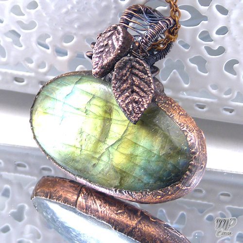 Pendentif Oksa - labradorite cuivrée – Image 3