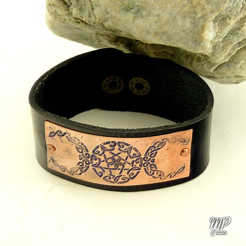 Bracelet Maglor - cuir noir et cuivre – Image 5