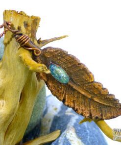 Pendentif Cheyanne - plume cuivrée avec cyanite verte – Image 2