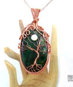 pendentif ashley arbre de vie sur malachite