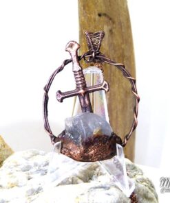 Pendentif Excalibur - quartz fantôme et cuivre – Image 7