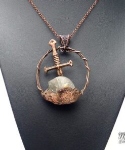 Pendentif Excalibur - quartz fantôme et cuivre – Image 4