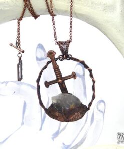 Pendentif Excalibur - quartz fantôme et cuivre – Image 3