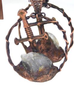 Pendentif Excalibur - quartz fantôme et cuivre – Image 2