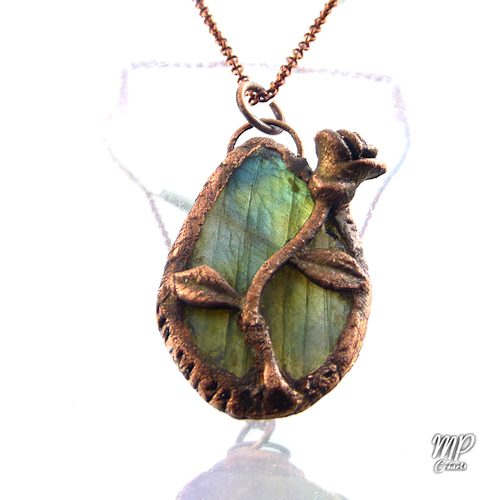 Pendentif Roxia - labradorite sertie cuivre – Image 6