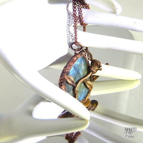 Pendentif Roxia - labradorite sertie cuivre – Image 5