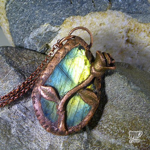 Pendentif Roxia - labradorite sertie cuivre – Image 4