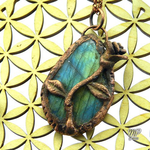 Pendentif Roxia - labradorite sertie cuivre – Image 2