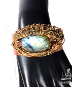 Bracelet Manchette Scatha - oeil de dragon labradorite – Image 8
