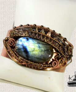 Bracelet Manchette Scatha - oeil de dragon labradorite – Image 7