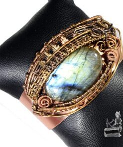 Bracelet Manchette Scatha - oeil de dragon labradorite – Image 6