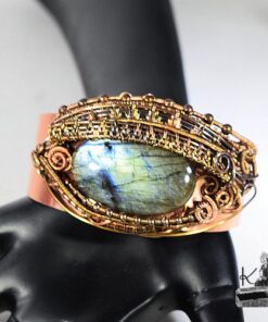 Bracelet Manchette Scatha - oeil de dragon labradorite – Image 4