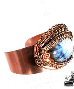 Bracelet Manchette Scatha - oeil de dragon labradorite – Image 3